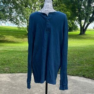 Sonoma Men's Blue Long Sleeve Henley